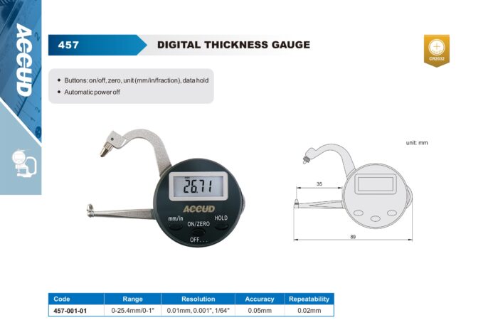 mesureur epaisseur 457-001-11