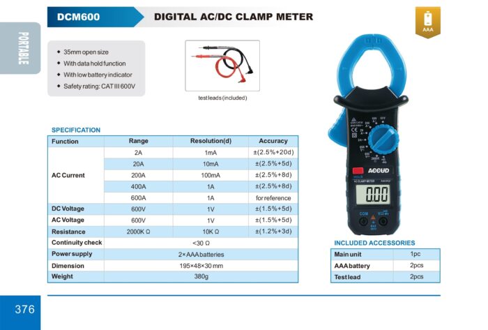 amperemetre DCM600