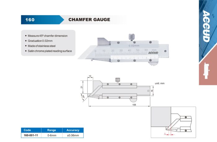 mesureur chanfrein 160