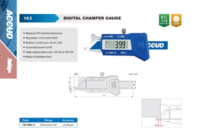 mesureur chanfrein 163