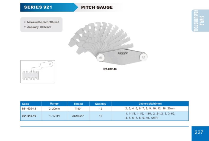 mesureur de filetage 9211