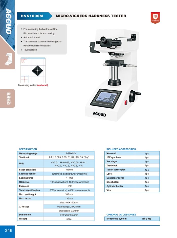 testeur de durete HVS1000M1